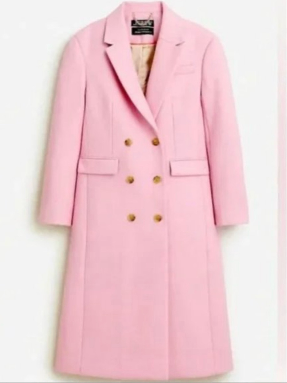 NWT J.Crew Double-Breasted Topcoat in Italian Melton Wool - Pink Orchid 4